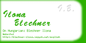 ilona blechner business card